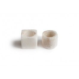 SALT CANDLEHOLDER, MINI SQUARE, SIROCCO (6x6) SALT CANDLEHOLDER, MINI SQUARE, SIROCCO (6x6)
