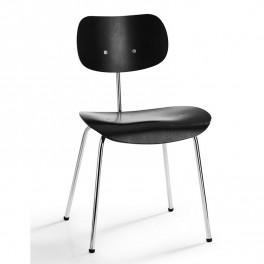 SE68 CHAIR, BLACK, CHROME FRAME, PLEASE WAITED TO BE SEATED SE68 CHAIR, BLACK, CHROME FRAME, PLEASE WAITED TO BE SEATED