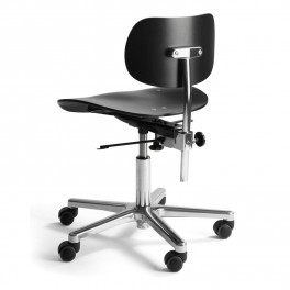 S197R OFFICE CHAIR, BLACK, CHROME, PLEASE WAIT TO BE SEATED