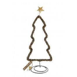 CHRISTMAS TREE, GOLD, 25 CM